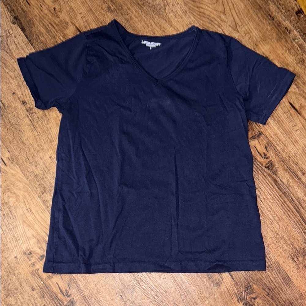 Laura Scott Deep Blue V-Neck Top